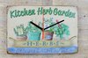 Wanduhr Blechschild Kitchen Herb Garden