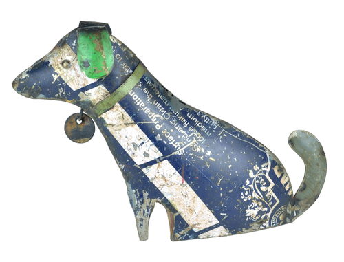 Metall Hund aus bedruckten Blech 24x18cm